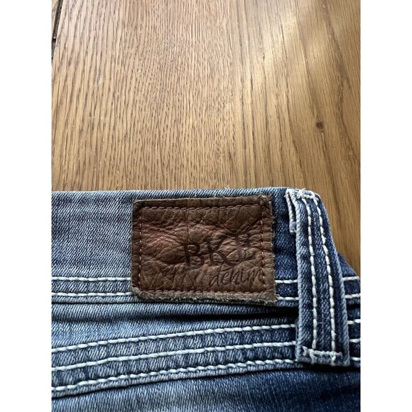 BKE STELLA Denim Blue Jeans Women's Size 27 24" CROP 3" Single Cuff Preppy Party - Picture 6 of 16